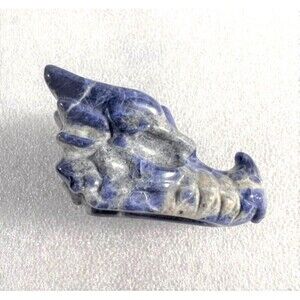 Genuine Sodalite Dragon Skull Carving